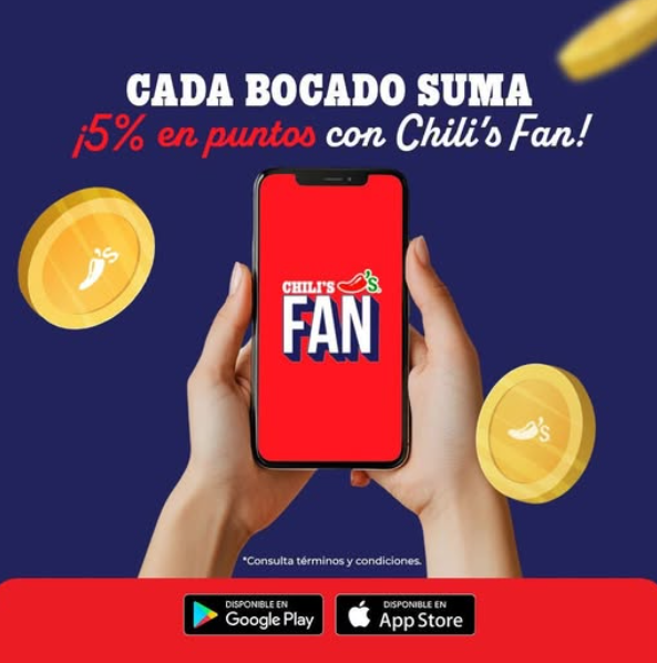 ¡Cada bocado suma con Chili's Fan!