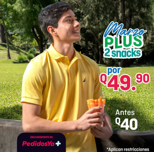 Marzo Plus en Go Green: 2 Snacks por solo Q49.90