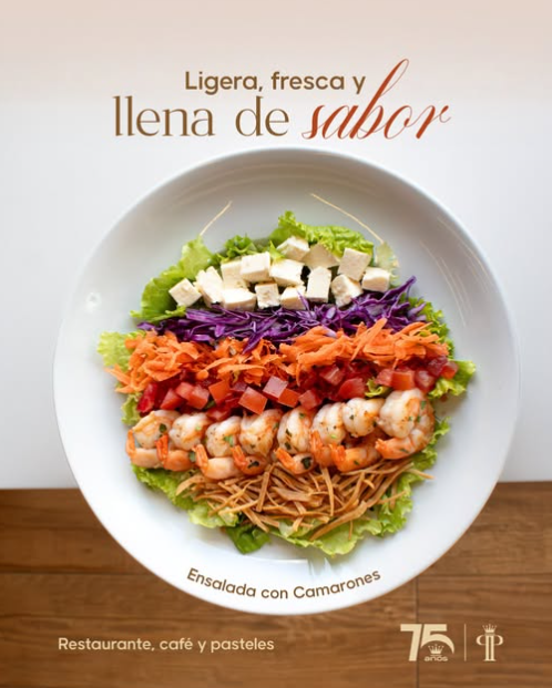 Ensalada con Camarones de Pastelería Palace: Ligera, fresca y llena de sabor