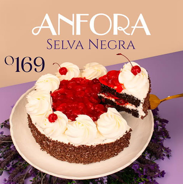 Anfora: Pastel Selva Negra a Q169 para Mamá - Comida a Domicilio Guatemala
