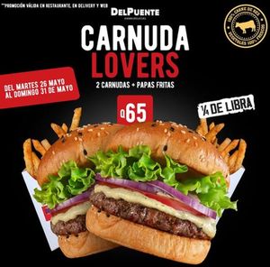 🍔🔥 ¡EL DUO PERFECTO PARA LOS VERDADEROS CARNUDA LOVERS! 🔥🍔 2 Carnudas + Papas por Q65
