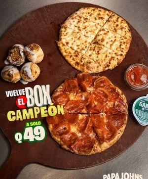 ¡Vuelve el Box Campeón de Papa John's por solo Q49! 🍕🔥 - Comida a Domicilio Guatemala