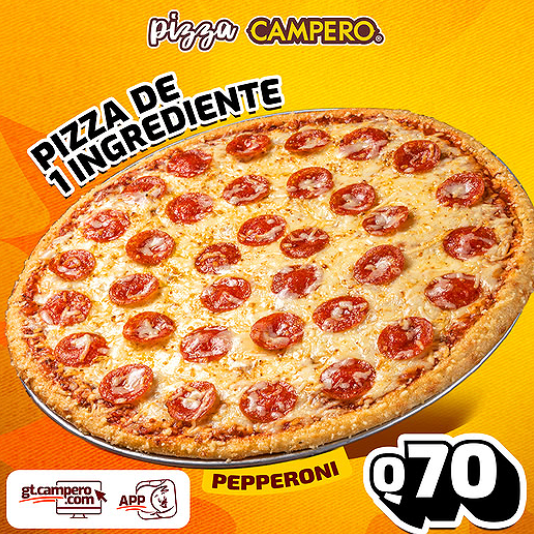 Pollo Campero: Pizza de Pepperoni Grande por solo Q70