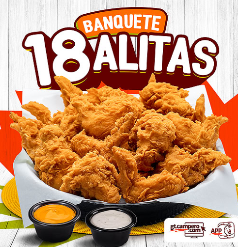Pollo Campero: Banquete de 18 Alitas
