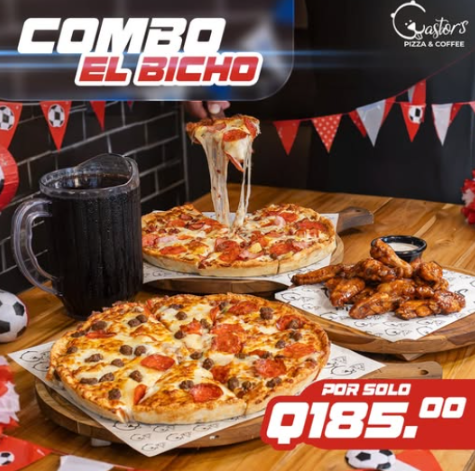 Castor's Pizza: Combo El Bicho por Q185.00