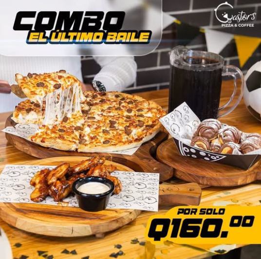 Castor's Pizza: Combo El Último Baile por Q160