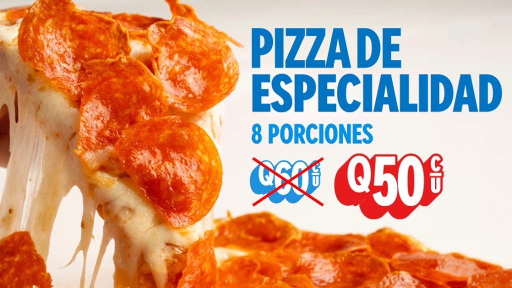 Domino's Pizza: Pizza Mediana de Especialidad por solo Q50