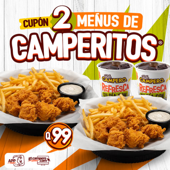 Cupón 2 Menús de Camperitos por Q99