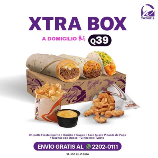 Xtra Box a Domicilio por Q39 en Taco Bell