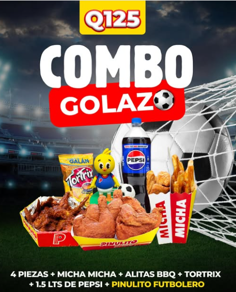 Combo Golazo a Q125 en Pollo Pinulito