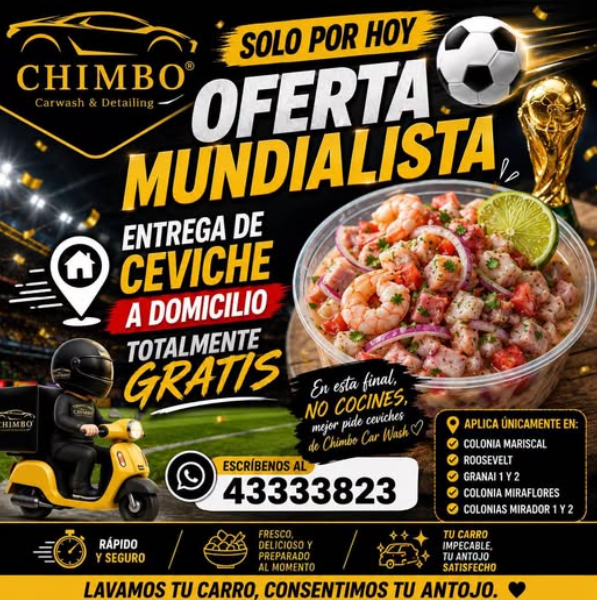Oferta Mundialista: Ceviche a Domicilio Gratis de Chimbo