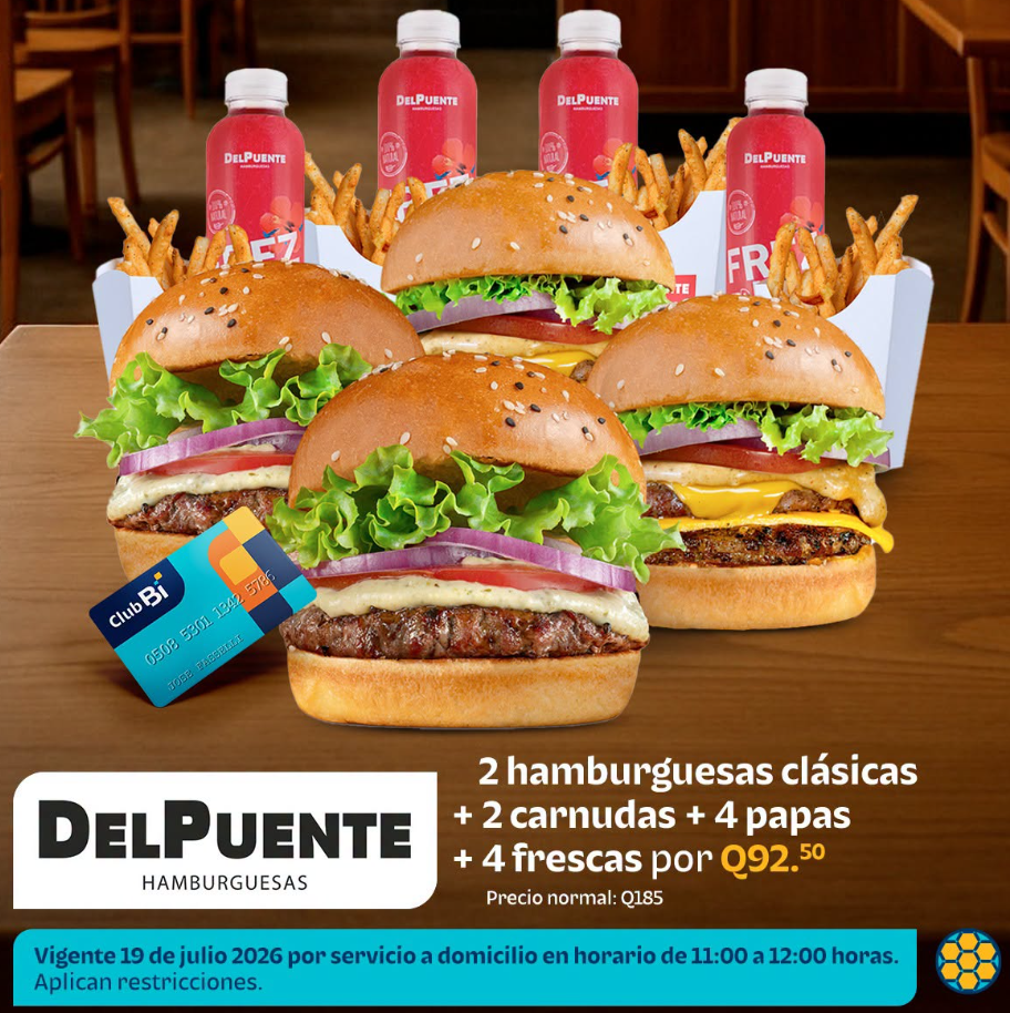Gran Promoción con Club Bi en Hamburguesas Del Puente