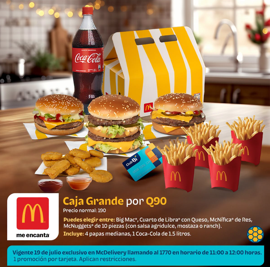Caja Grande de McDonald's por solo Q90