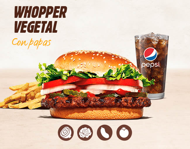 BurgerKing Recomendacion - Whopper Vegetal con papas