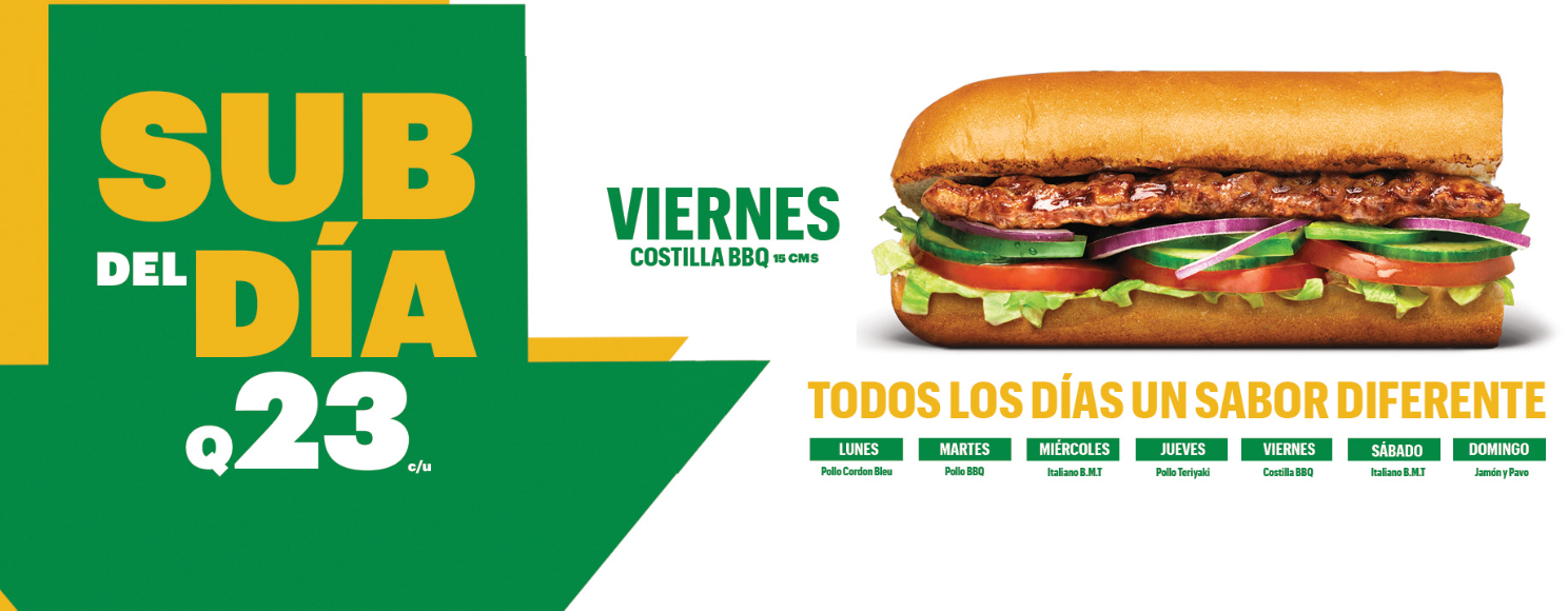 Subway Menú y Sándwiches