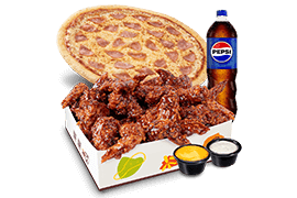 Banquete de 18 Alitas + Pizza de 1 Ingrediente